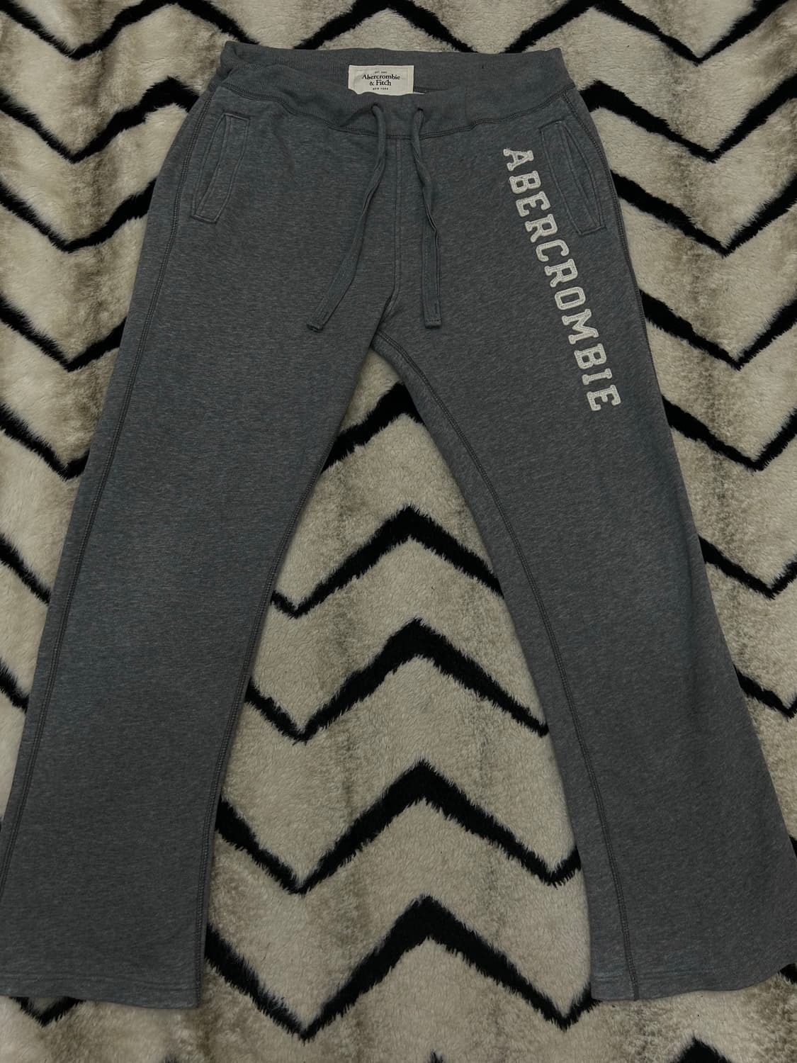 [실측XL]아베크롬비 스펠아웃 트레이닝 팬츠/그레이/기모 상품이미지2