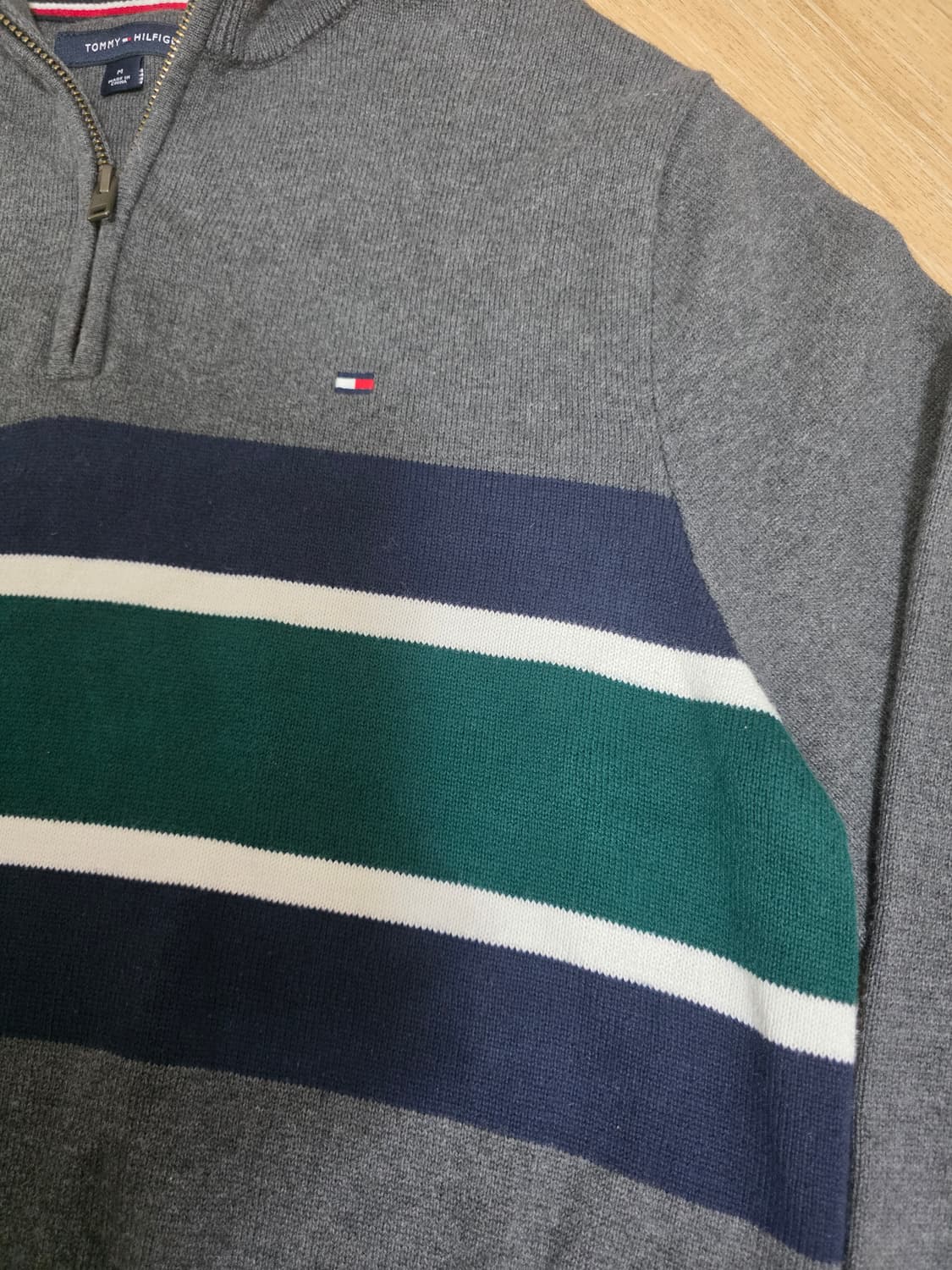 타미힐피거 코튼 반집업 니트 M 상품이미지4