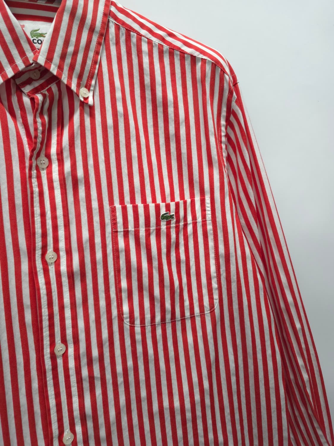 라코스테 남성 오렌지 스트라이프 버튼다운 셔츠(95~100) 상품이미지5