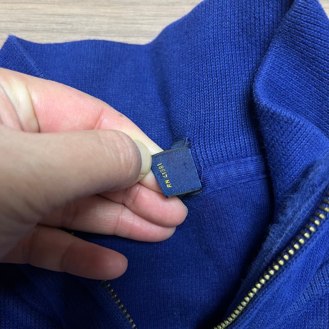 100 폴로 랄프로렌 반집업 블루 니트  상품이미지4