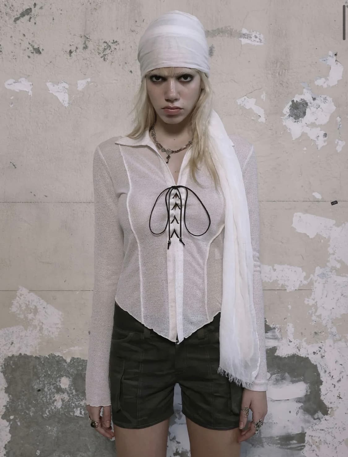 WESTERN OPEN COLLAR SHIRT, IVORY 상품이미지1