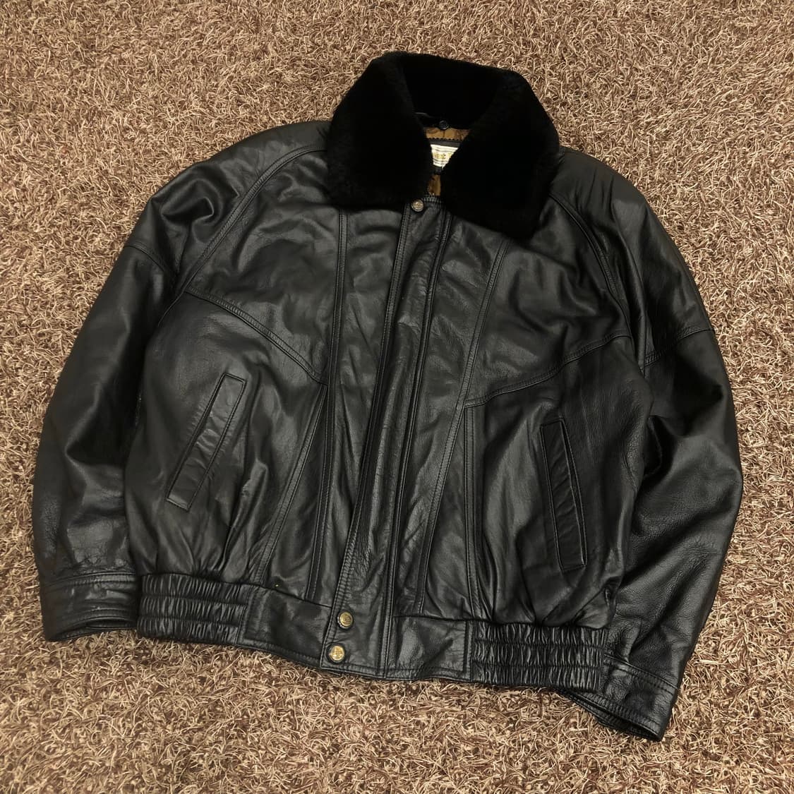 빈티지 양가죽 봄버 레더 가죽 자켓 상품이미지1
