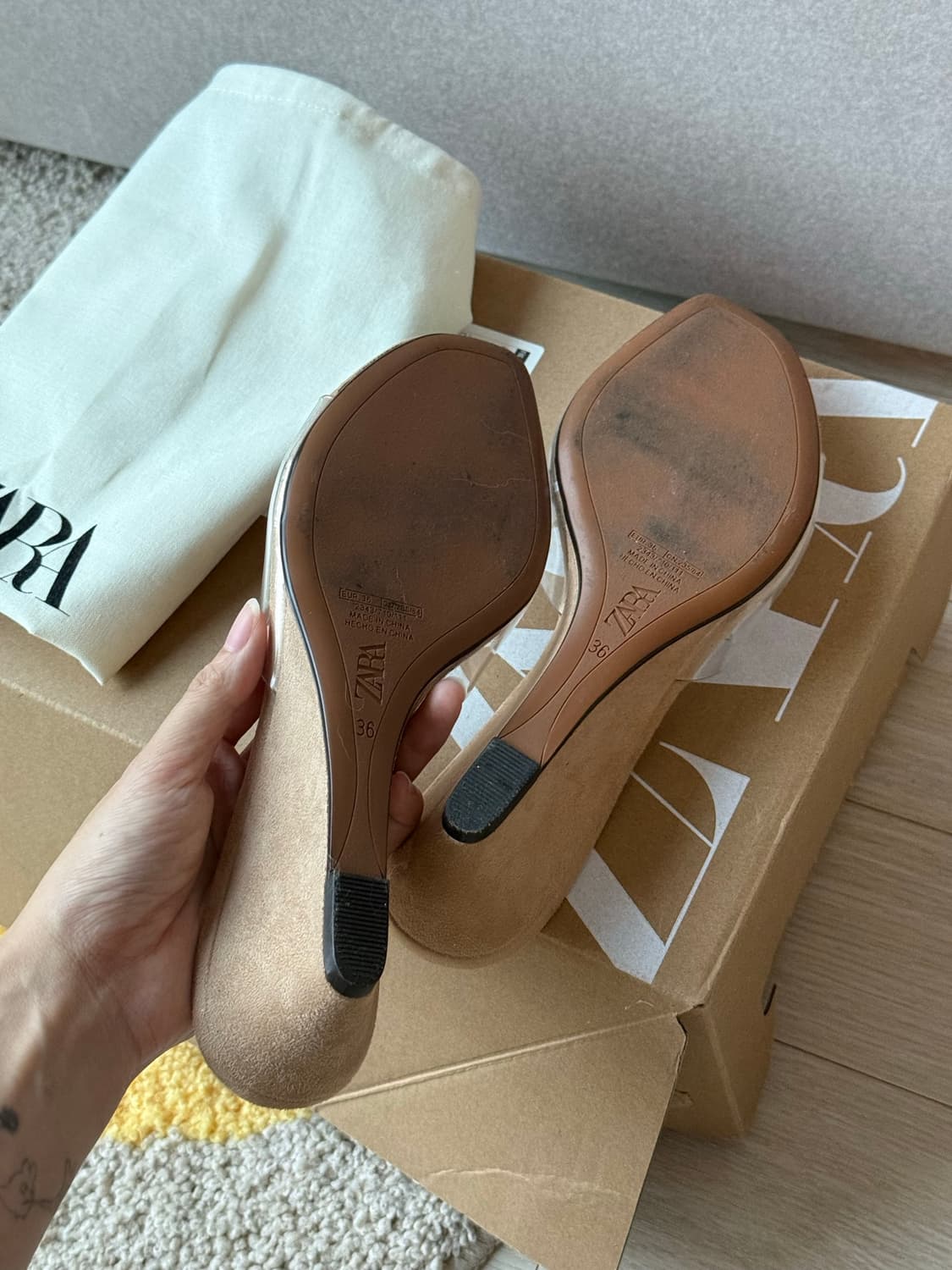 자라 비닐 웨지 뮬 샌들 36 상품이미지6