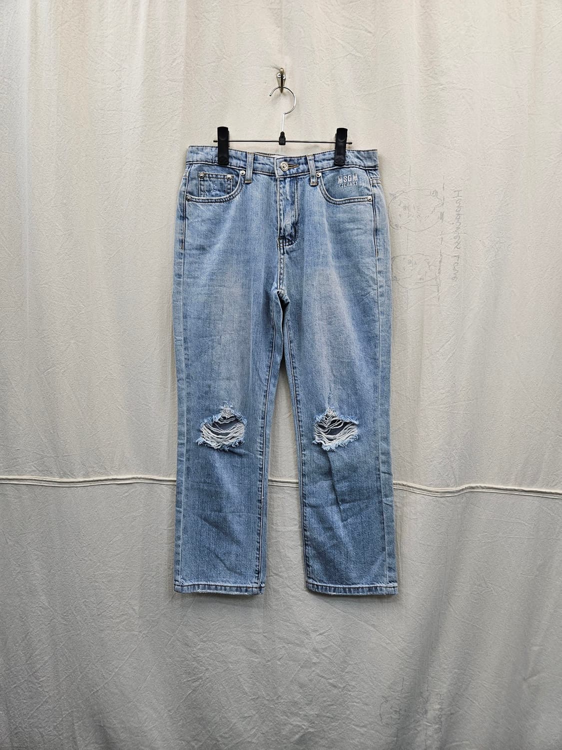 MSGM 연청 데님 팬츠 상품이미지1