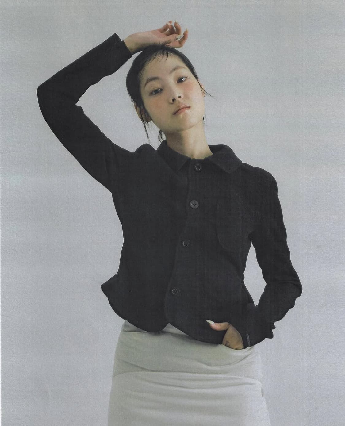 스마트어반유즈풀 플라워 버튼 자켓 블랙 1 사이즈 상품이미지4