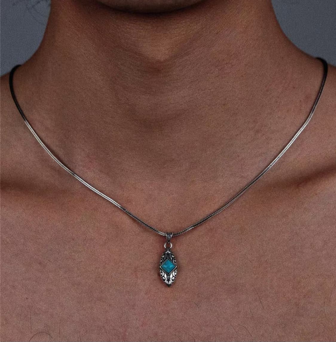 🌿 Silver925 Turquoise Pendant Necklace 상품이미지2