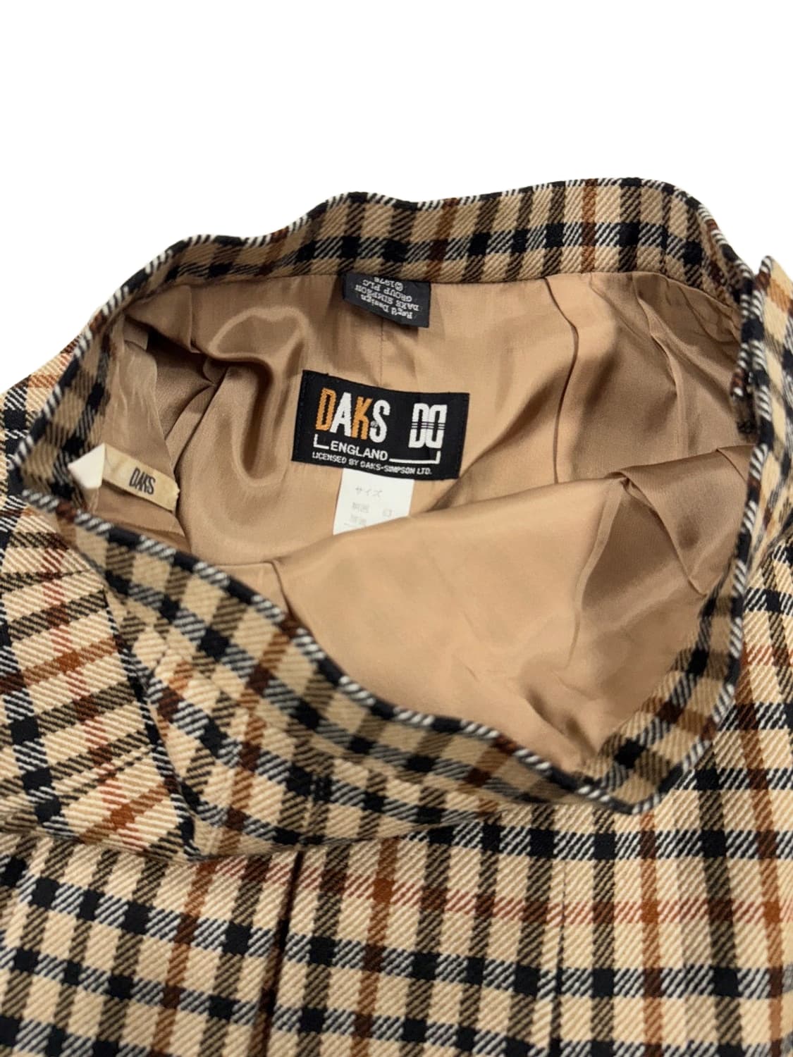 빈티지 Daks 체크 플리츠 미디 스커트 상품이미지4