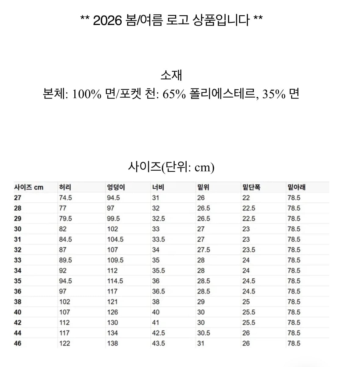 유니클로 jw앤더슨 jwa 스트레이트 진 63블루 데님 청바지 상품이미지5