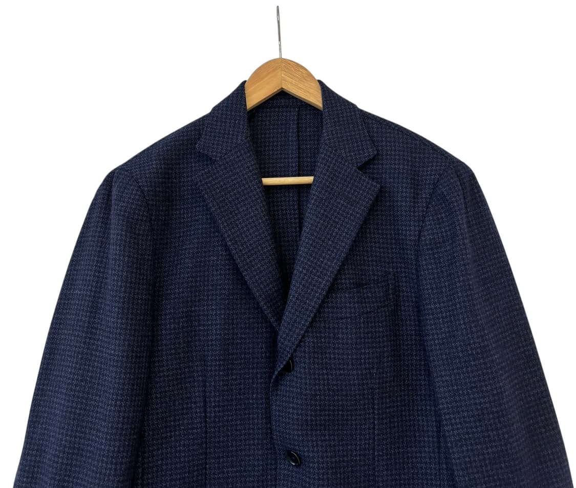 빔즈 아웃포켓 체크 블레이저 네이비 상품이미지2