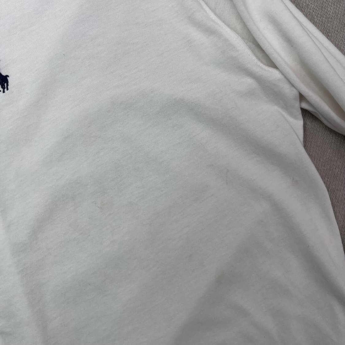 100 폴로 랄프포렌 코튼 화이트 후드집업 상품이미지4