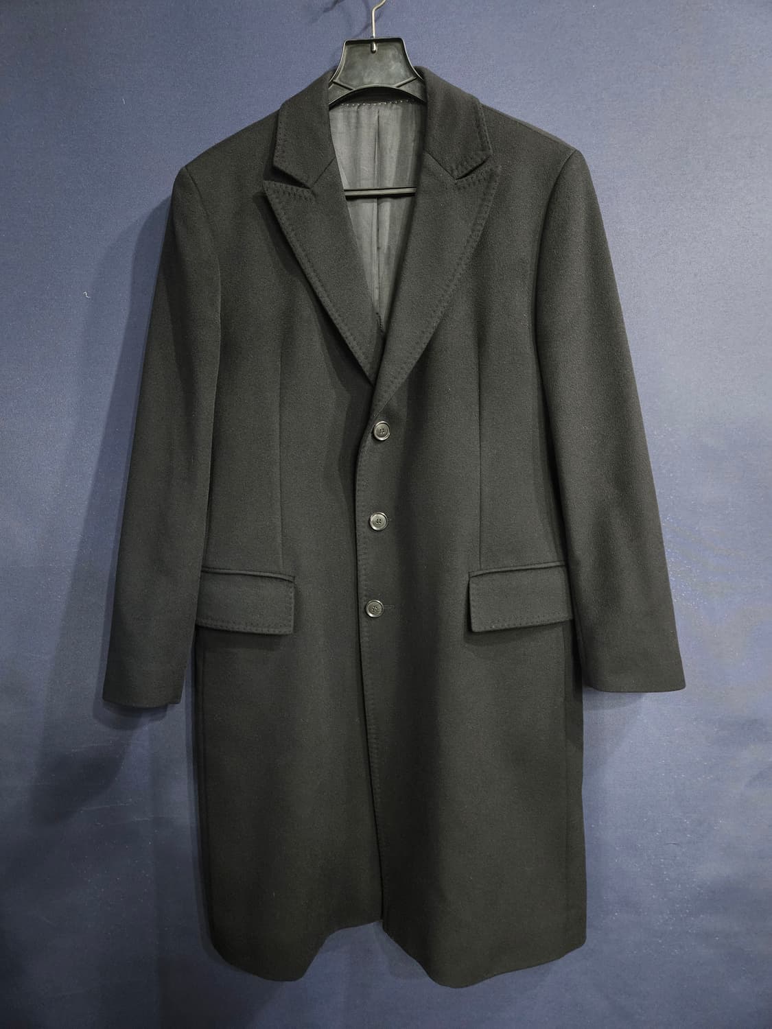 휴고보스 블랙컬러 남성 슬림핏 100 롱코트  상품이미지1