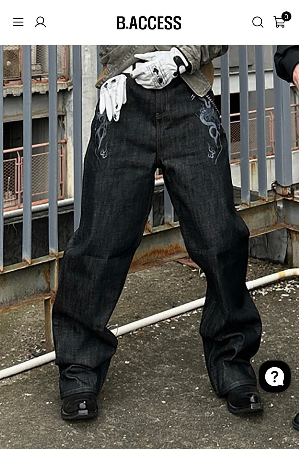 비엑세스 데님팬츠 Dragon Embroidery Denim Pant 상품이미지2