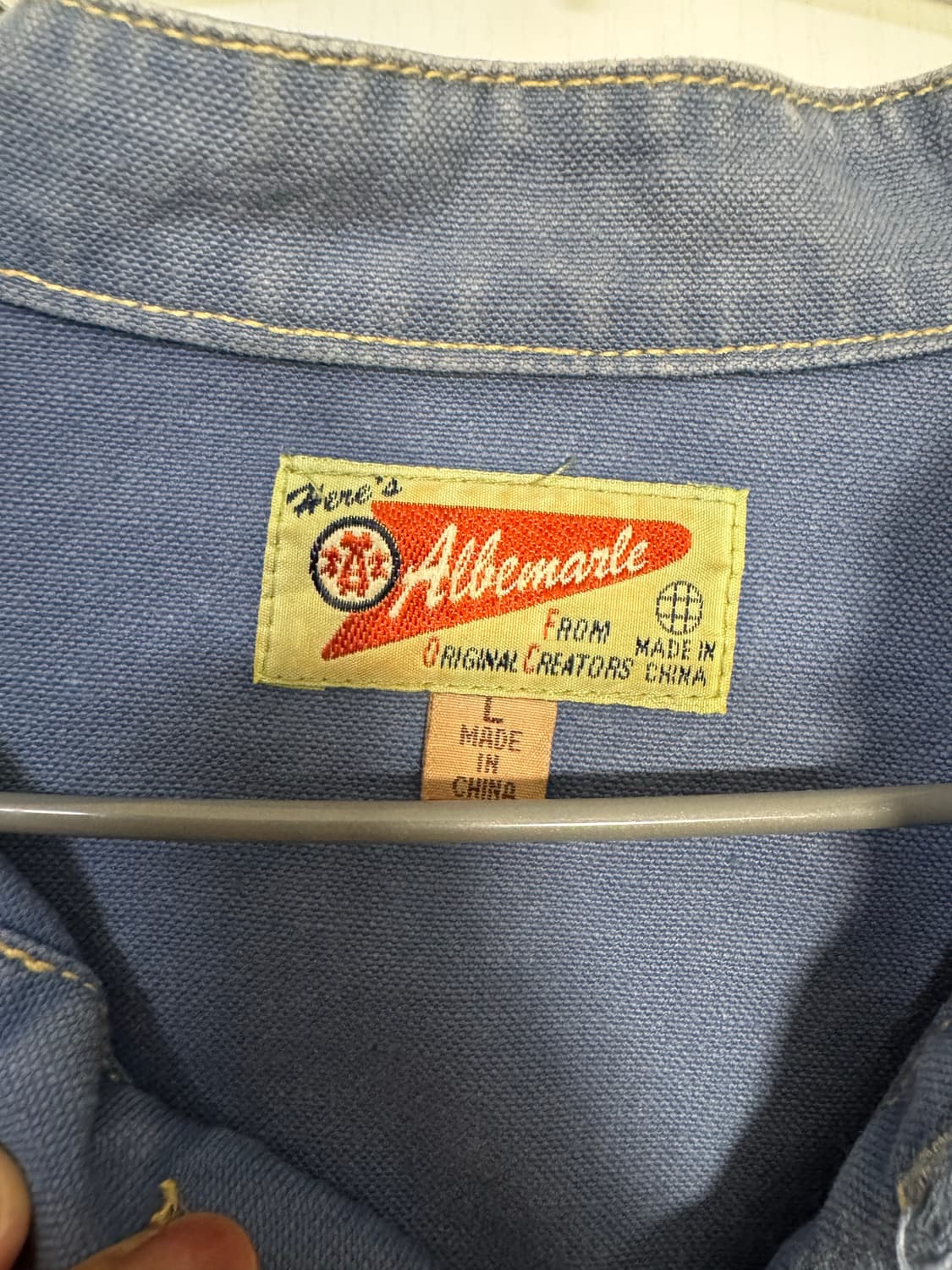 빈티지 하프 데님 셔츠 차이나넥 L 105 상품이미지2