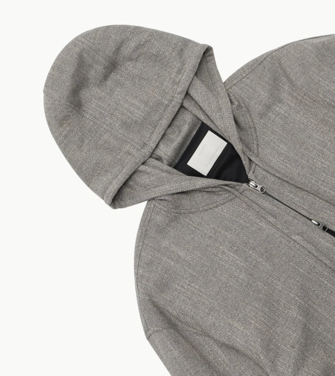 아모멘토 울 트위드 후드 점퍼 그레이 m 24fw 상품이미지2