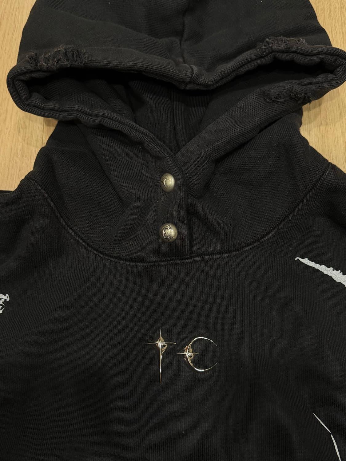 떠그클럽 Satan Hoodie Sweat(블랙화이트1) 상품이미지2