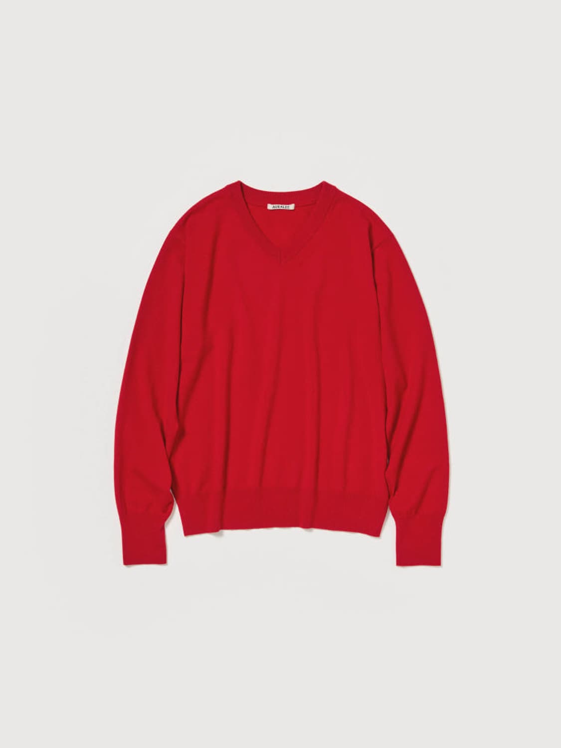 오라리 하이트위스트 브이넥 니트 레드 3사이즈 상품이미지2