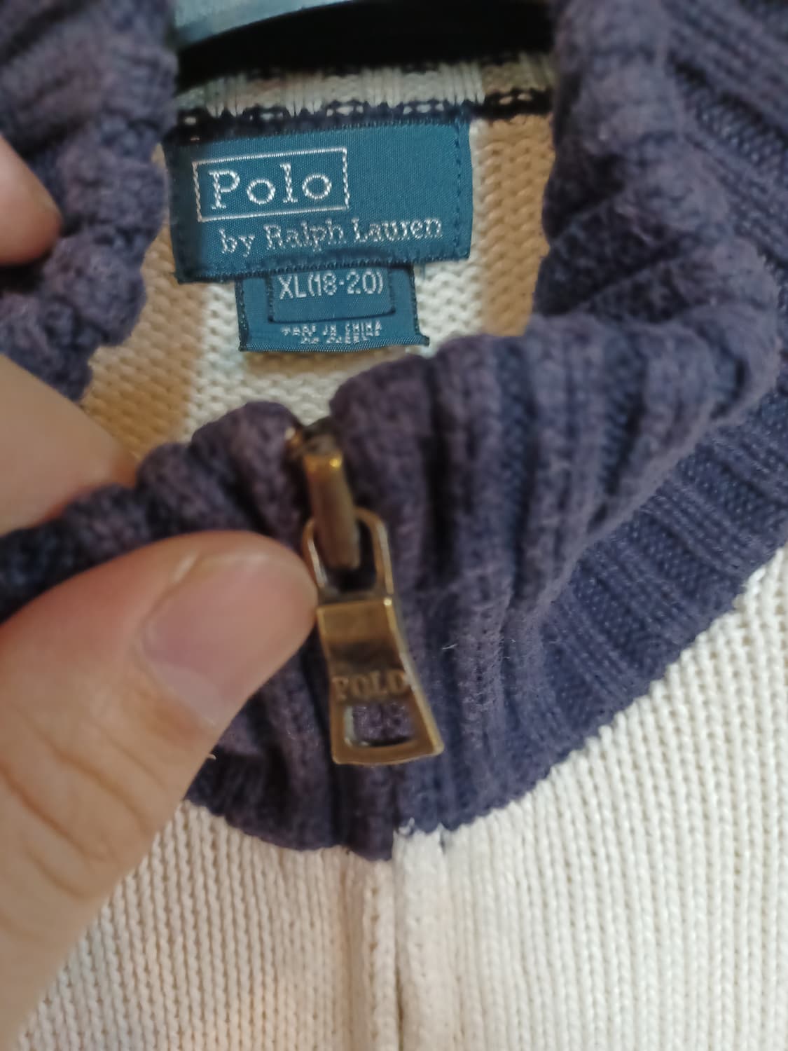 폴로랄프로렌 빅포니 니트 집업 18-20 오트밀  상품이미지3