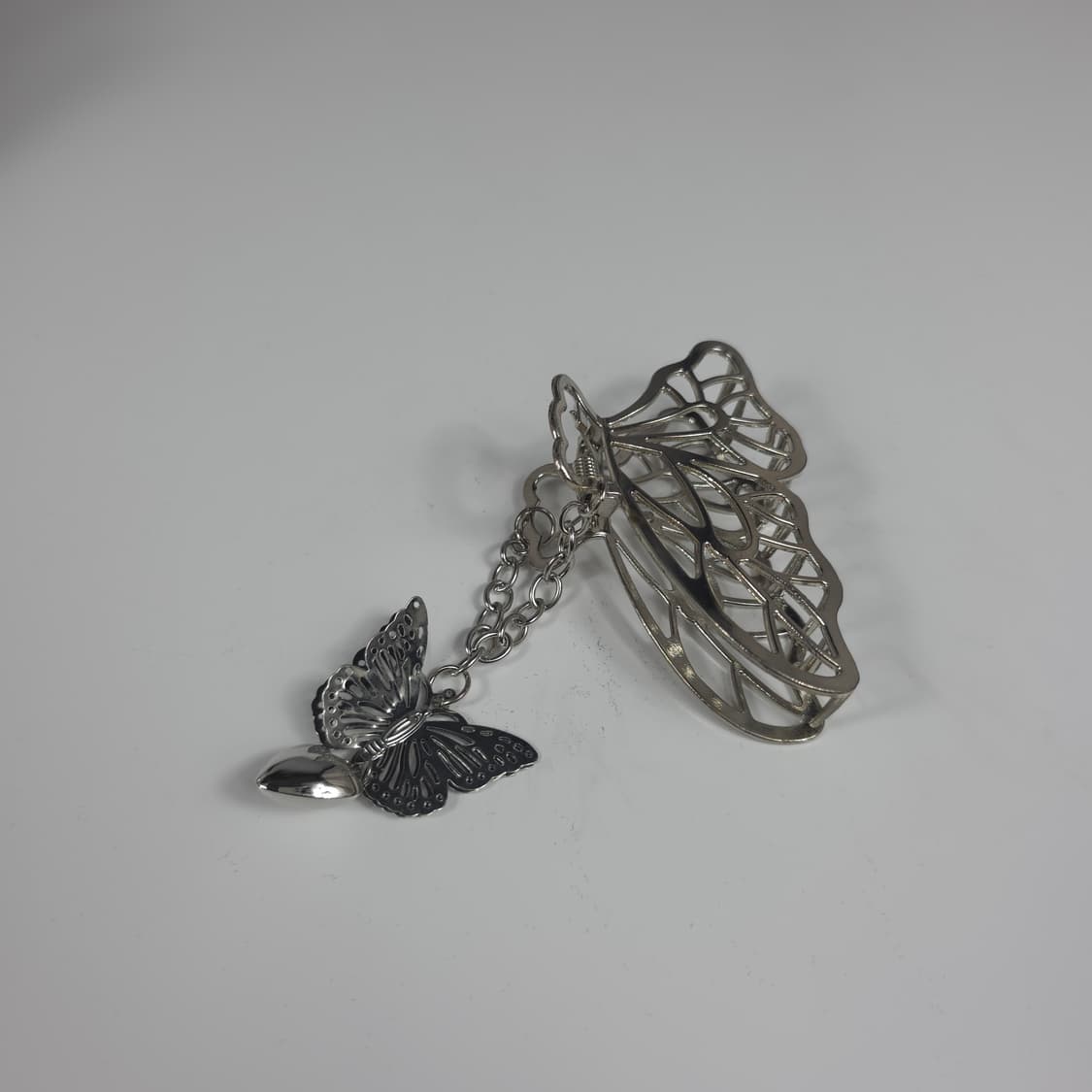 [새상품] 나비 펜던트 체인 헤어 집게핀 실버 상품이미지8