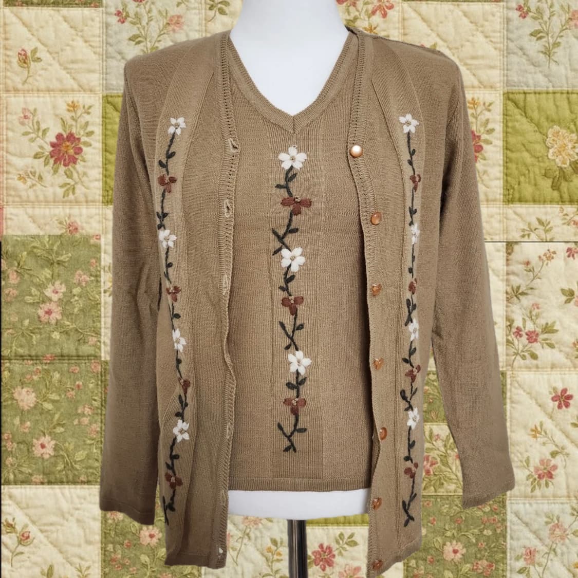 일본 빈티지 모리걸 나시 가디건 set  상품이미지1