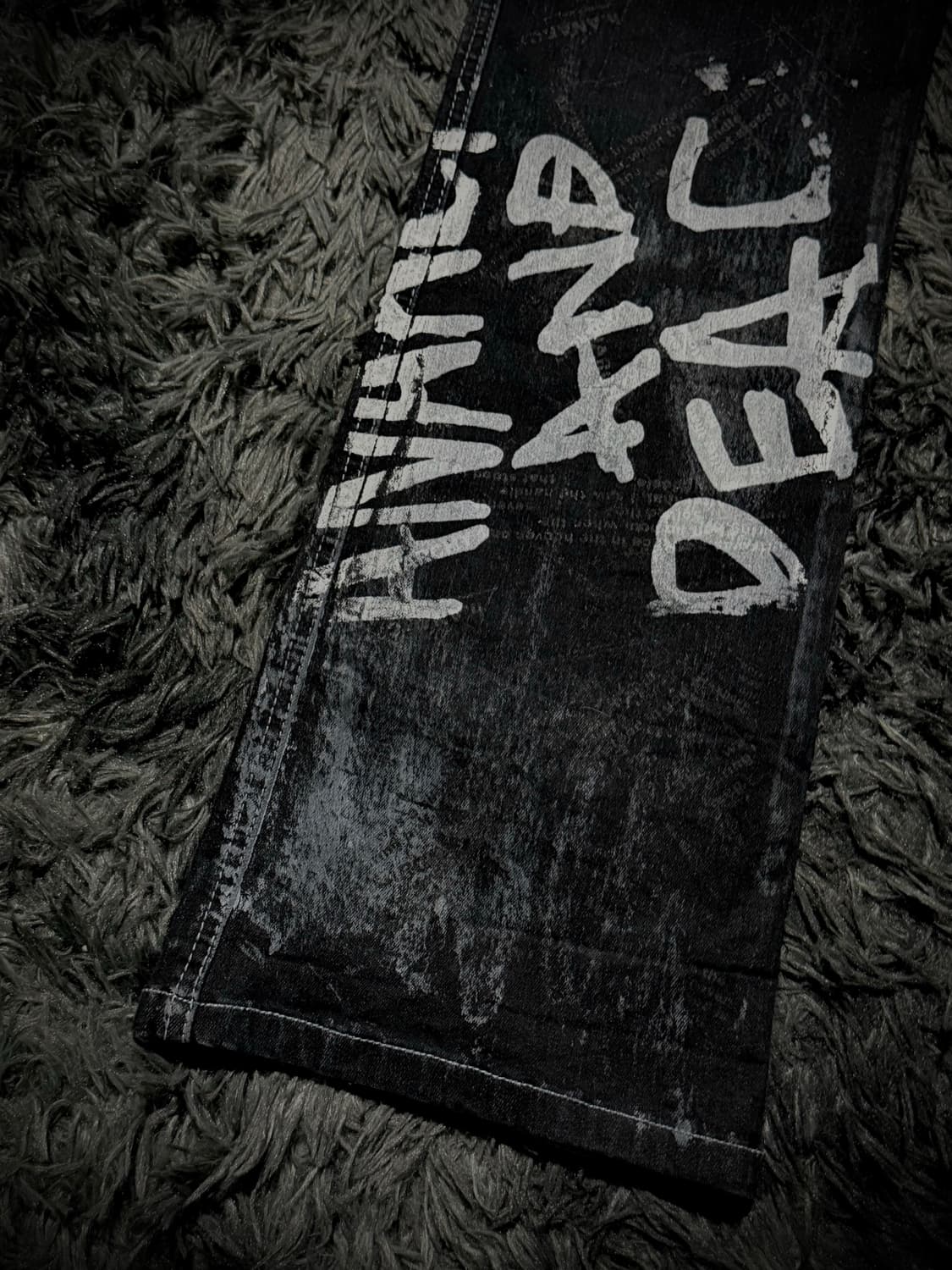 H.Naoto 아카이브 그래피티 프린팅 부츠컷 데님팬츠 상품이미지5