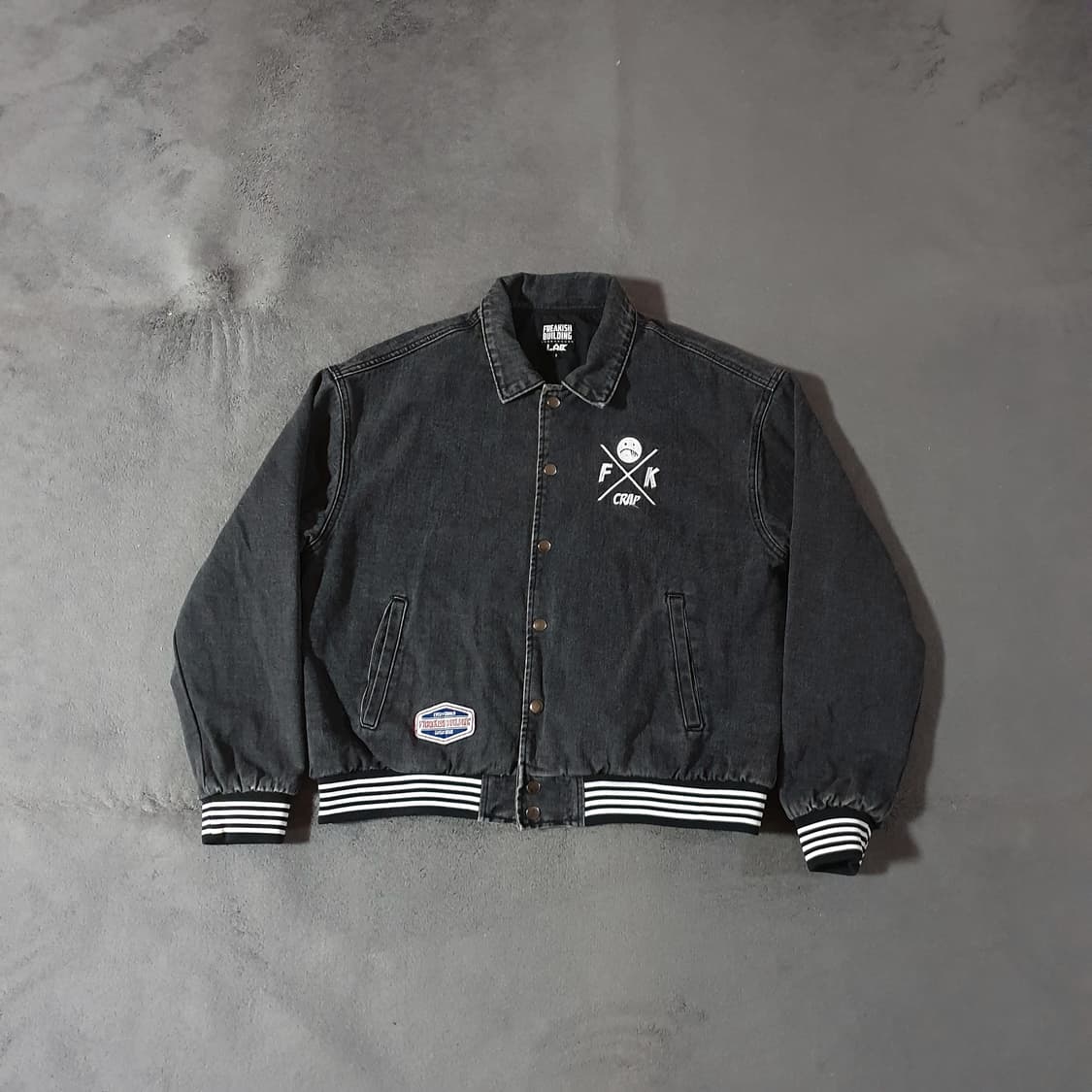 프리키쉬빌딩 데님 바시티 자켓 2 100세미오버 상품이미지1