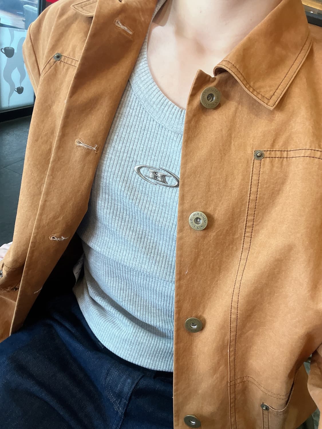 마뗑킴 카펜터 워크자켓 카멜 상품이미지3