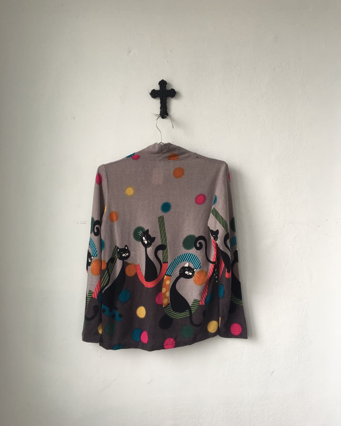 Cat printing high neck knit sleeve 상품이미지3