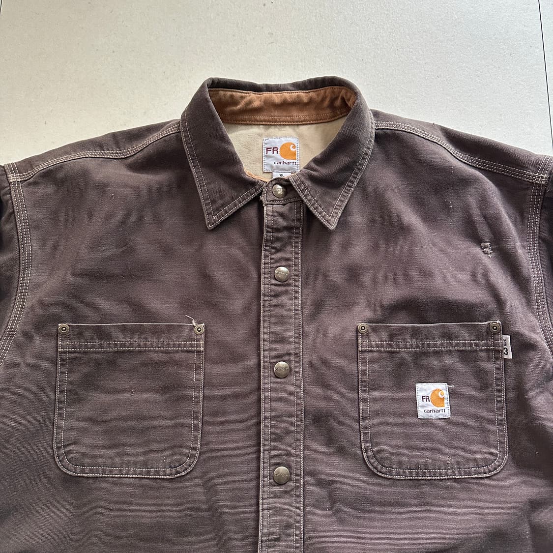 칼하트 FR 라인 해비코튼 캔버스 워크 셔츠 자켓 XL 상품이미지1