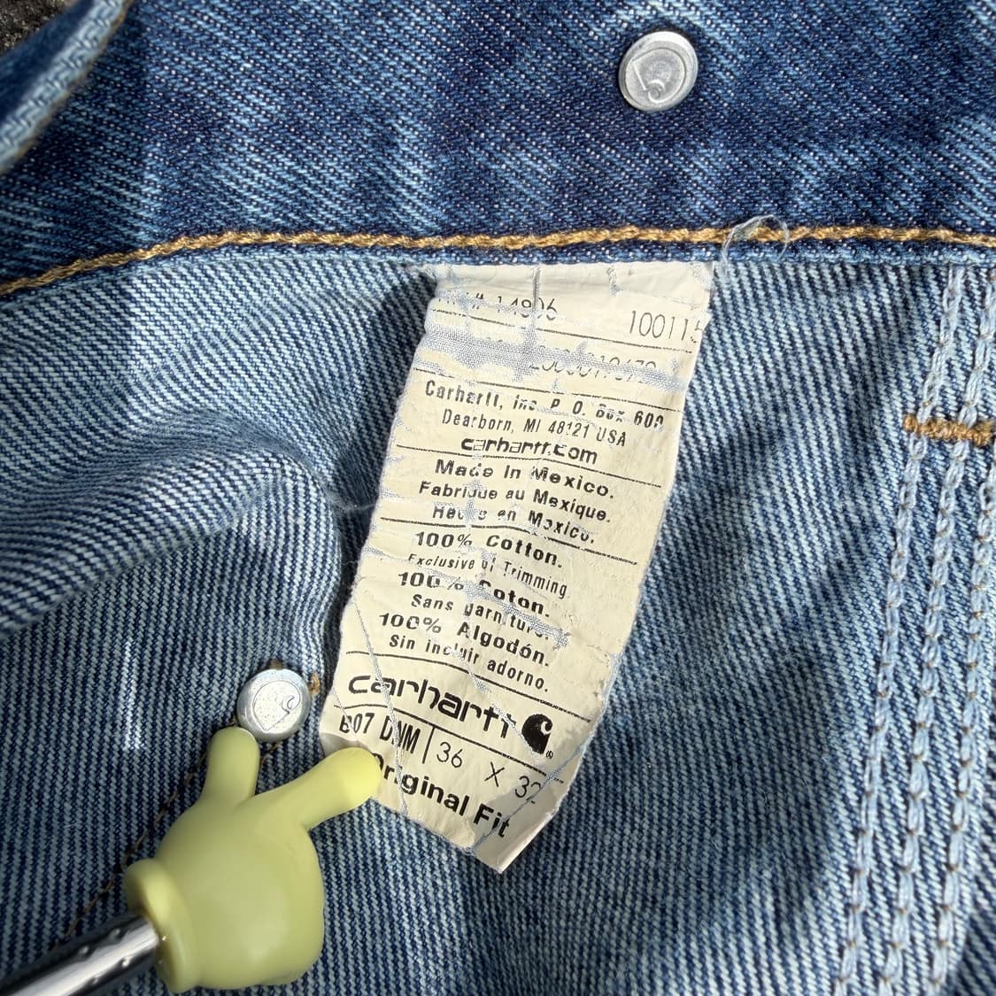 OG 칼하트 B07 DNM 더블니 카펜터 데님 팬츠 상품이미지10