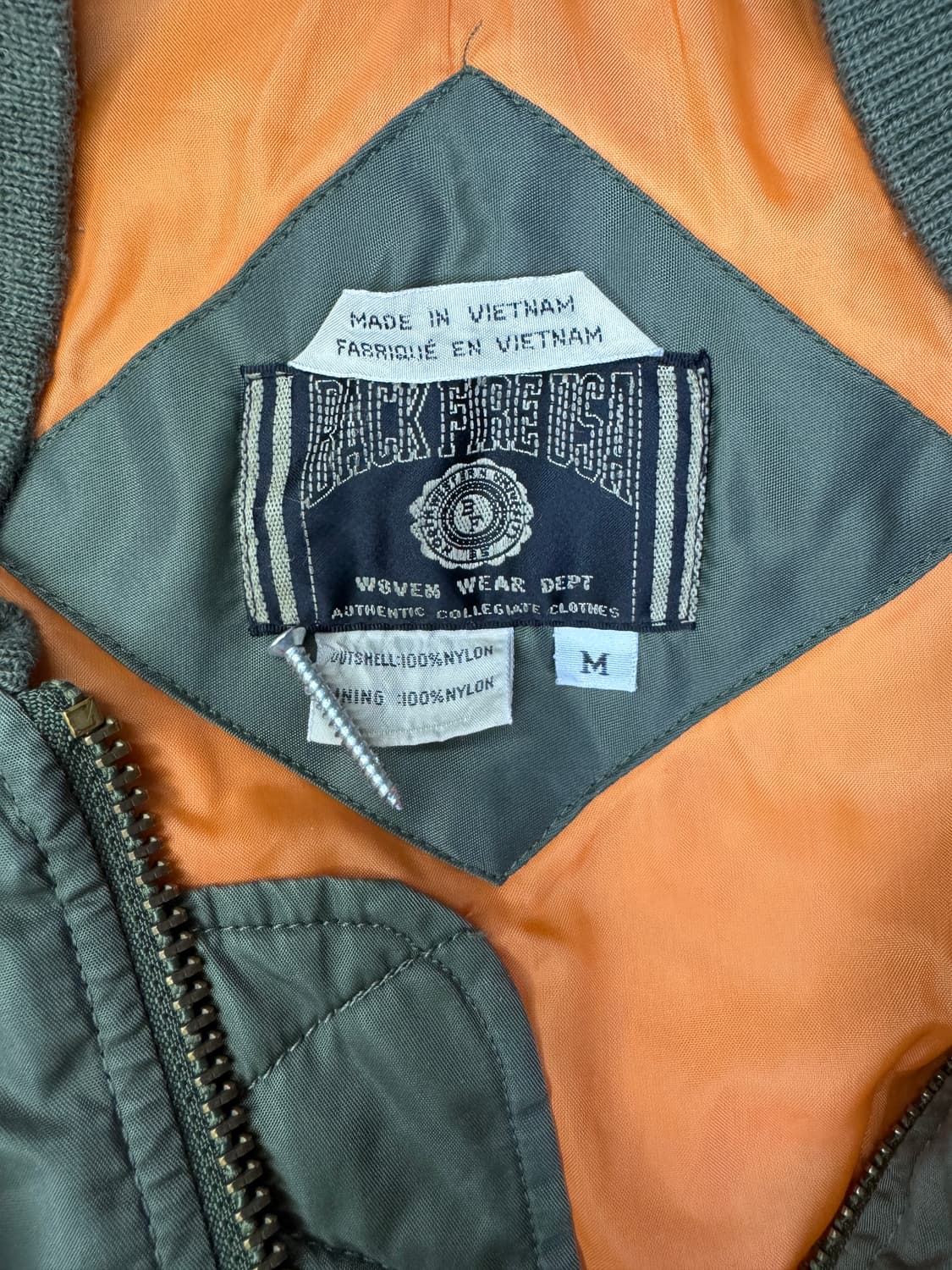 빈티지 백파이어BACK FIRE USA 에어포스 항공점퍼 자켓 M 상품이미지3