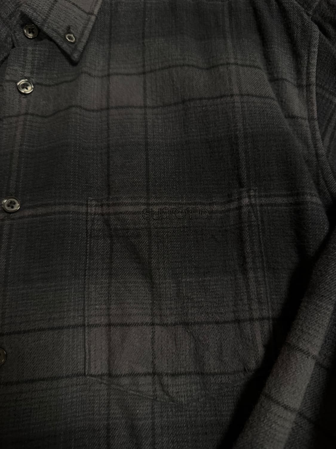 [M] 슈프림 블랙 체크 셔츠 상품이미지3