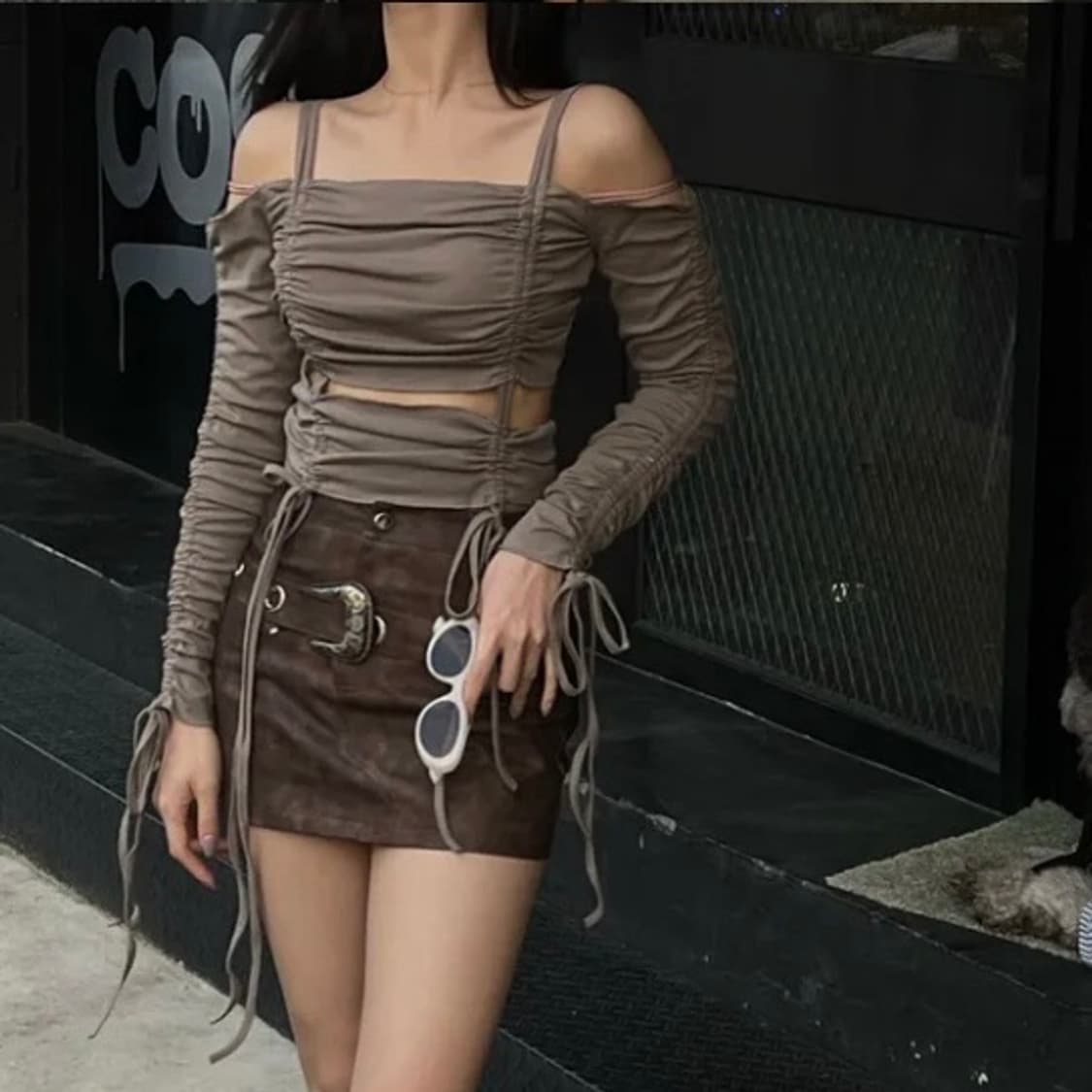 에이블리 셔링 오프숄더티 (미착용) 상품이미지1