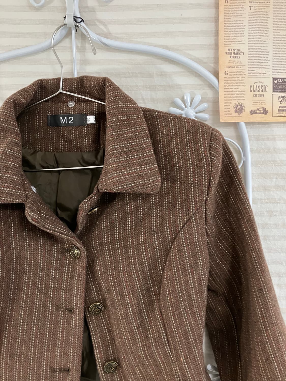 빈티지 초코 브라운 스트라이프 마이 936 y2k 스트릿 갸루 펑키 일본 상품이미지3