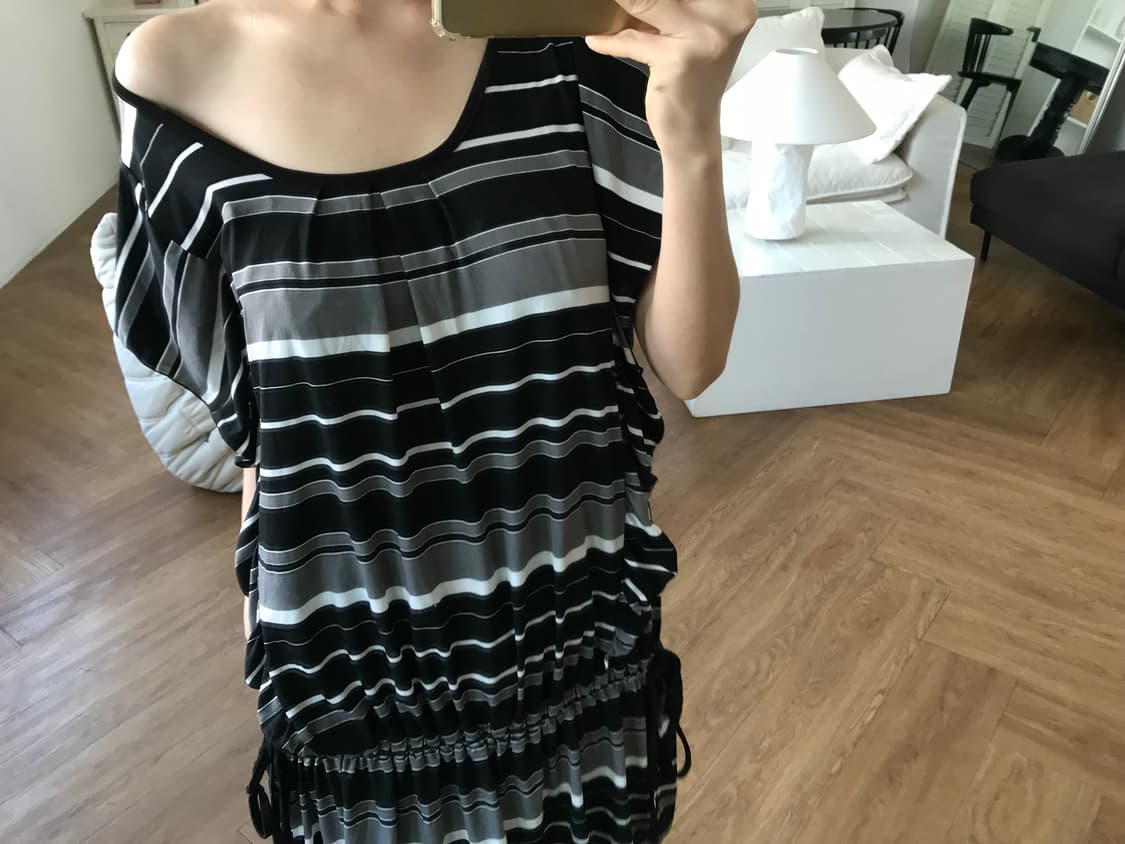 vintage stripe pattern one-piece 상품이미지3