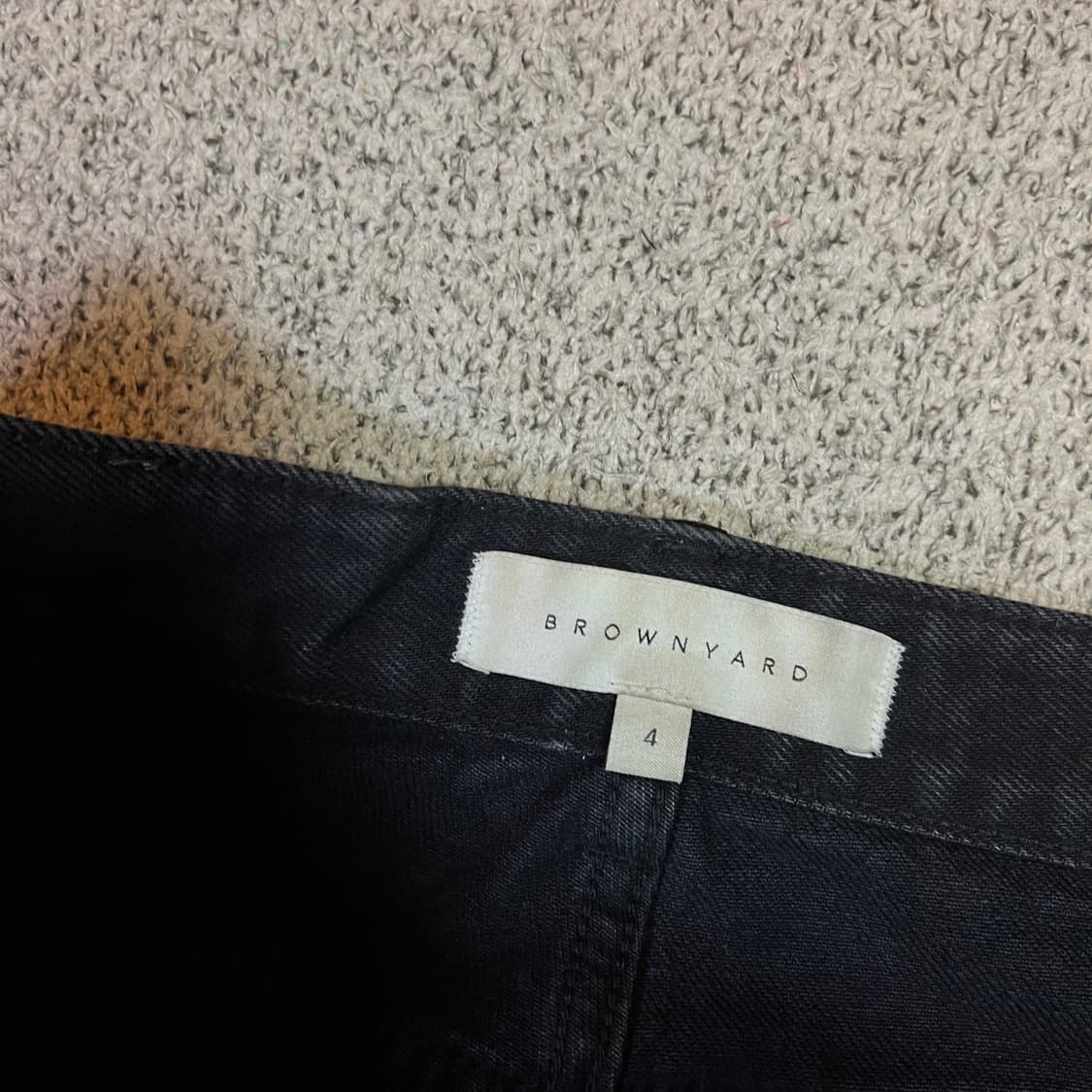 브라운야드 블랙 와이드 데님 팬츠 상품이미지4