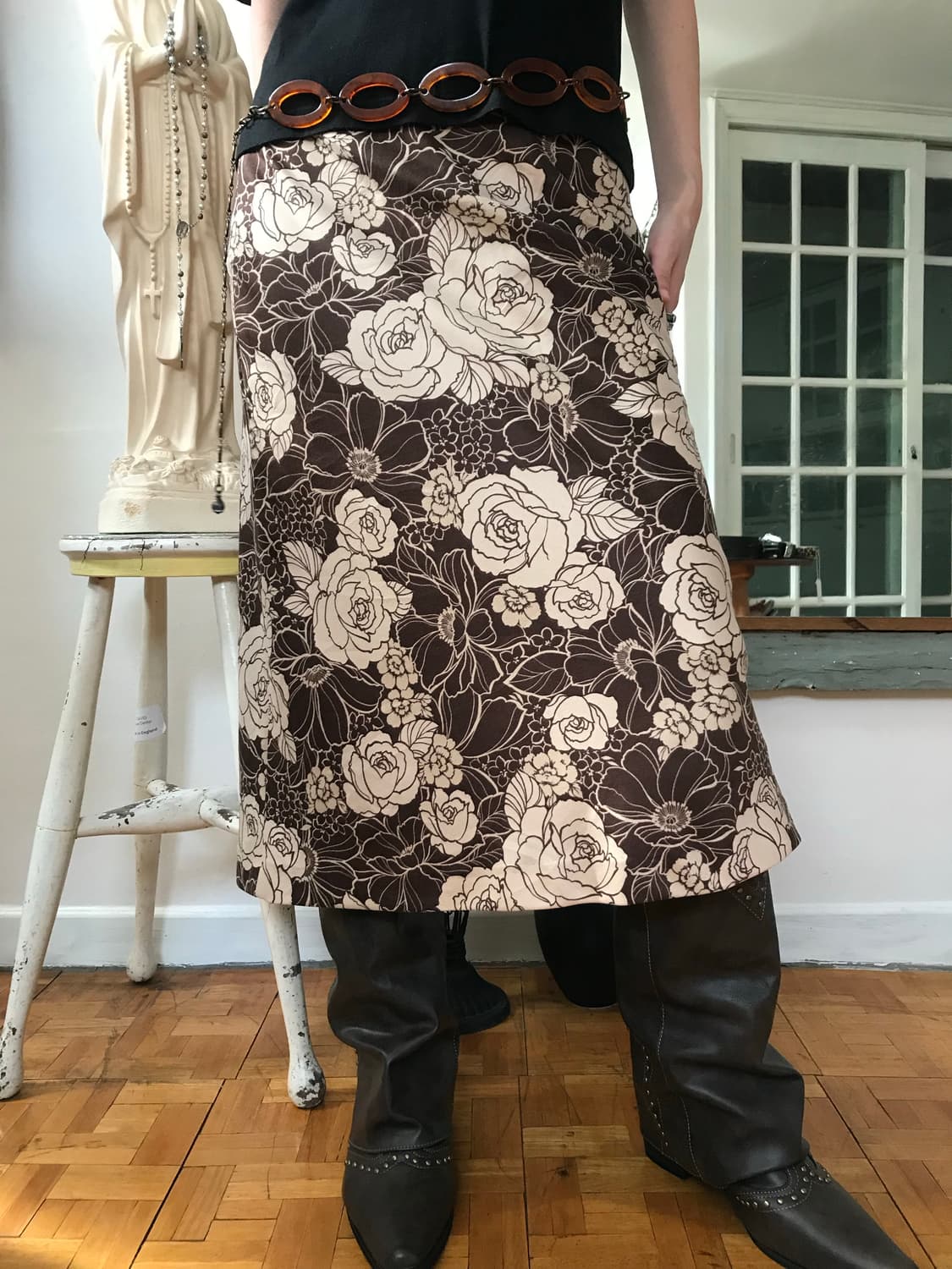vintage pattern skirt 상품이미지1