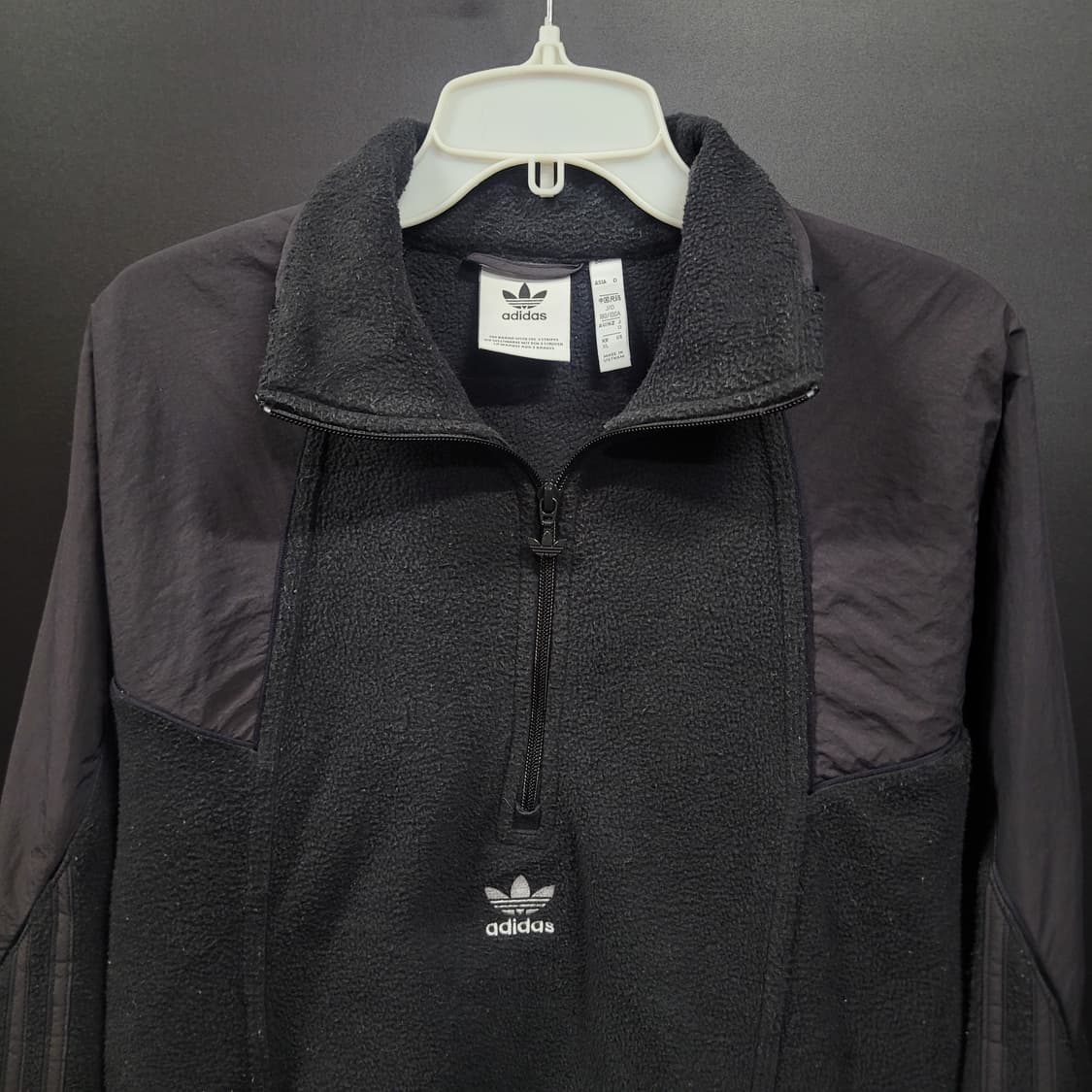 아디다스 불꽃 파이어버드 백로고 빅로고 반집업 후리스 상품이미지2