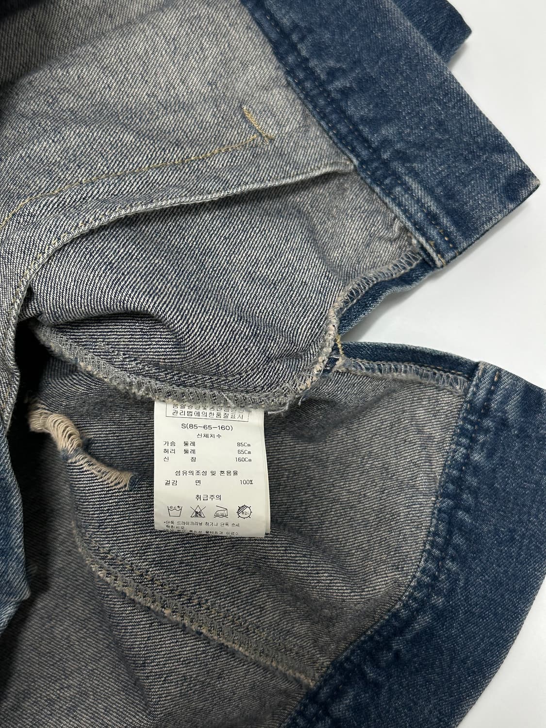 카이아크만 페인팅 데미지 데님 트러커 청자켓 상품이미지10