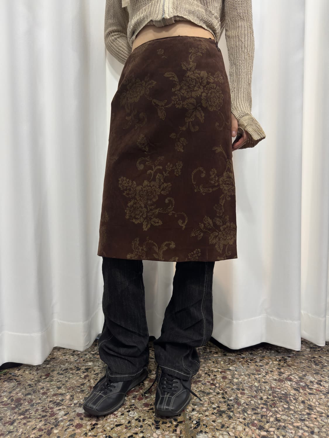 velvet ethnic midi skirt 상품이미지3