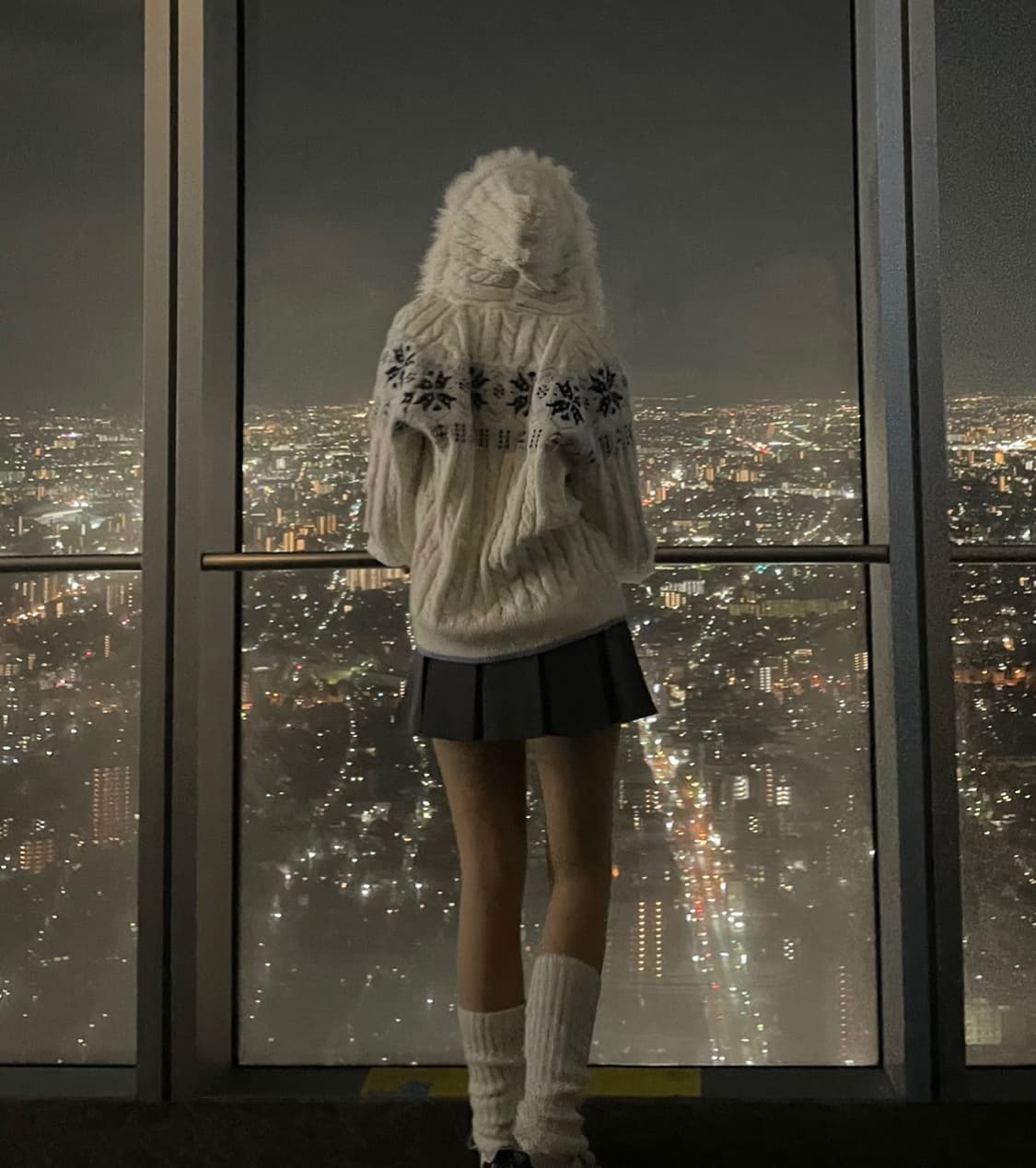 퍼 후드 니트 집업 상품이미지3