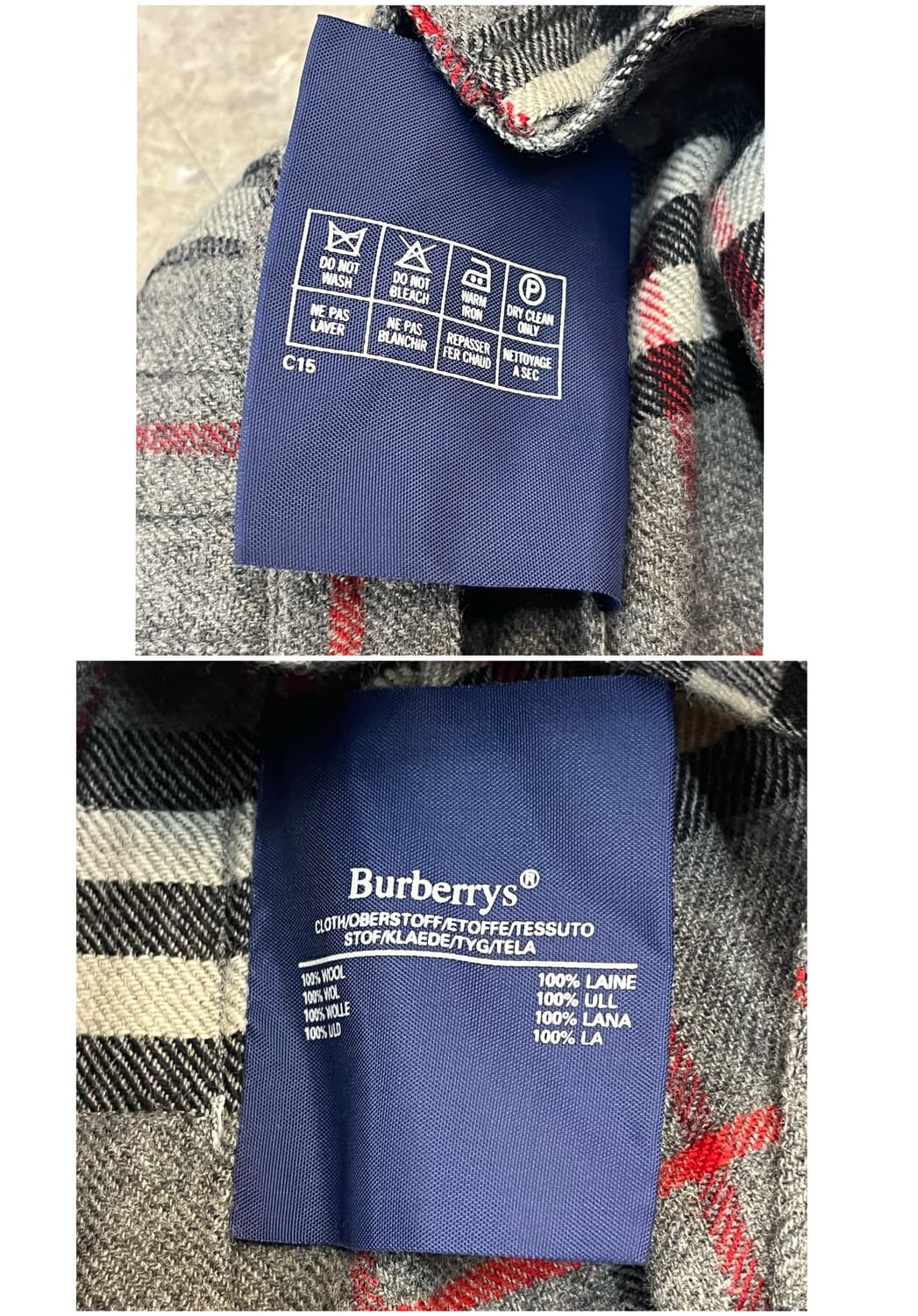 버버리 울 체크 플리츠 스커트 그레이 #csz2158 상품이미지4