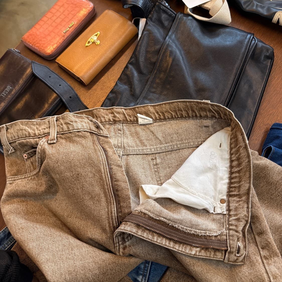 90S 리바이스 브라운 517 부츠컷 USA 38 데님 팬츠 상품이미지8