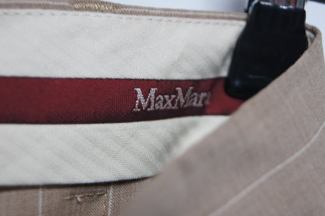 Max Mara 정품 스트라이프 핀턱 슬랙스 베이지 40 상품이미지8
