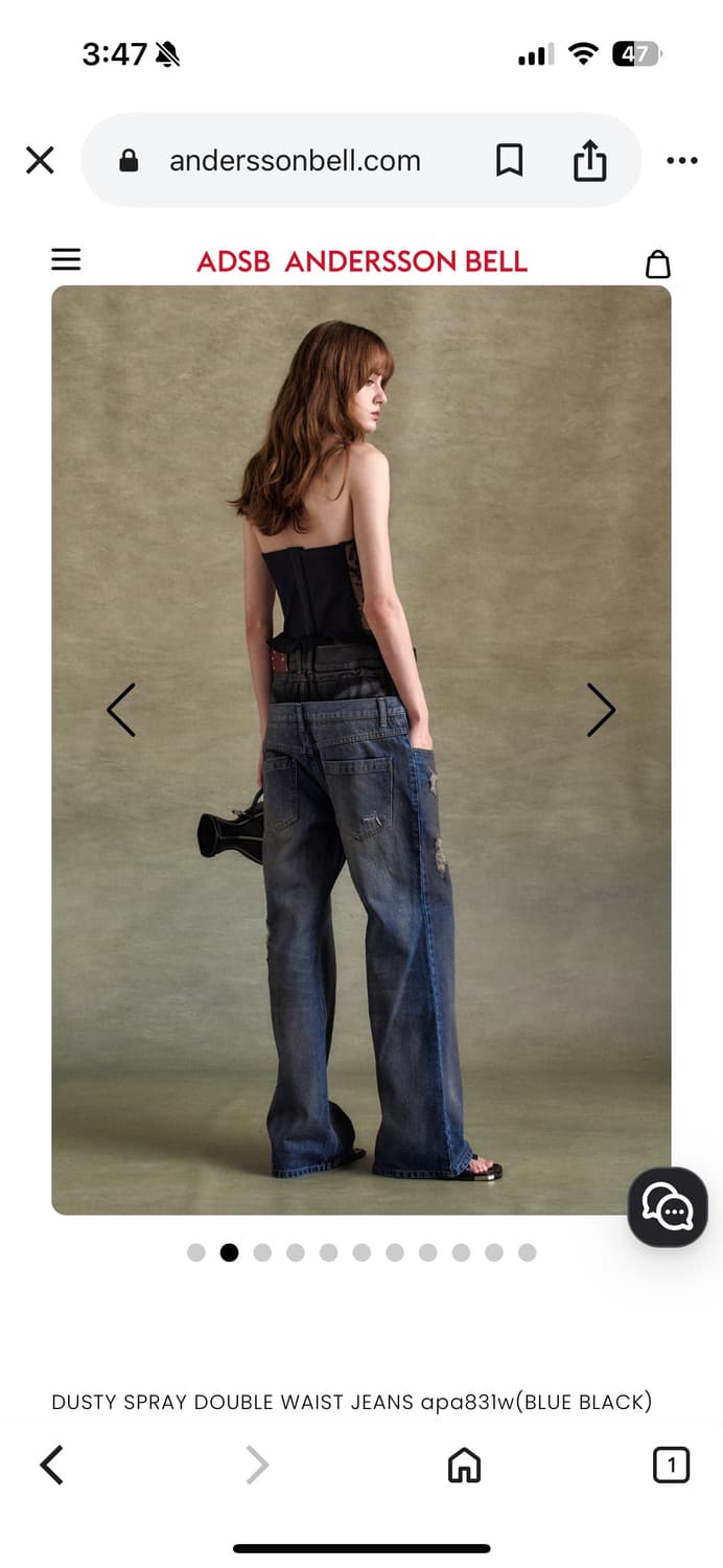 앤더슨벨 DUSTY SPRAY DOUBLE WAIST JEANS 상품이미지2