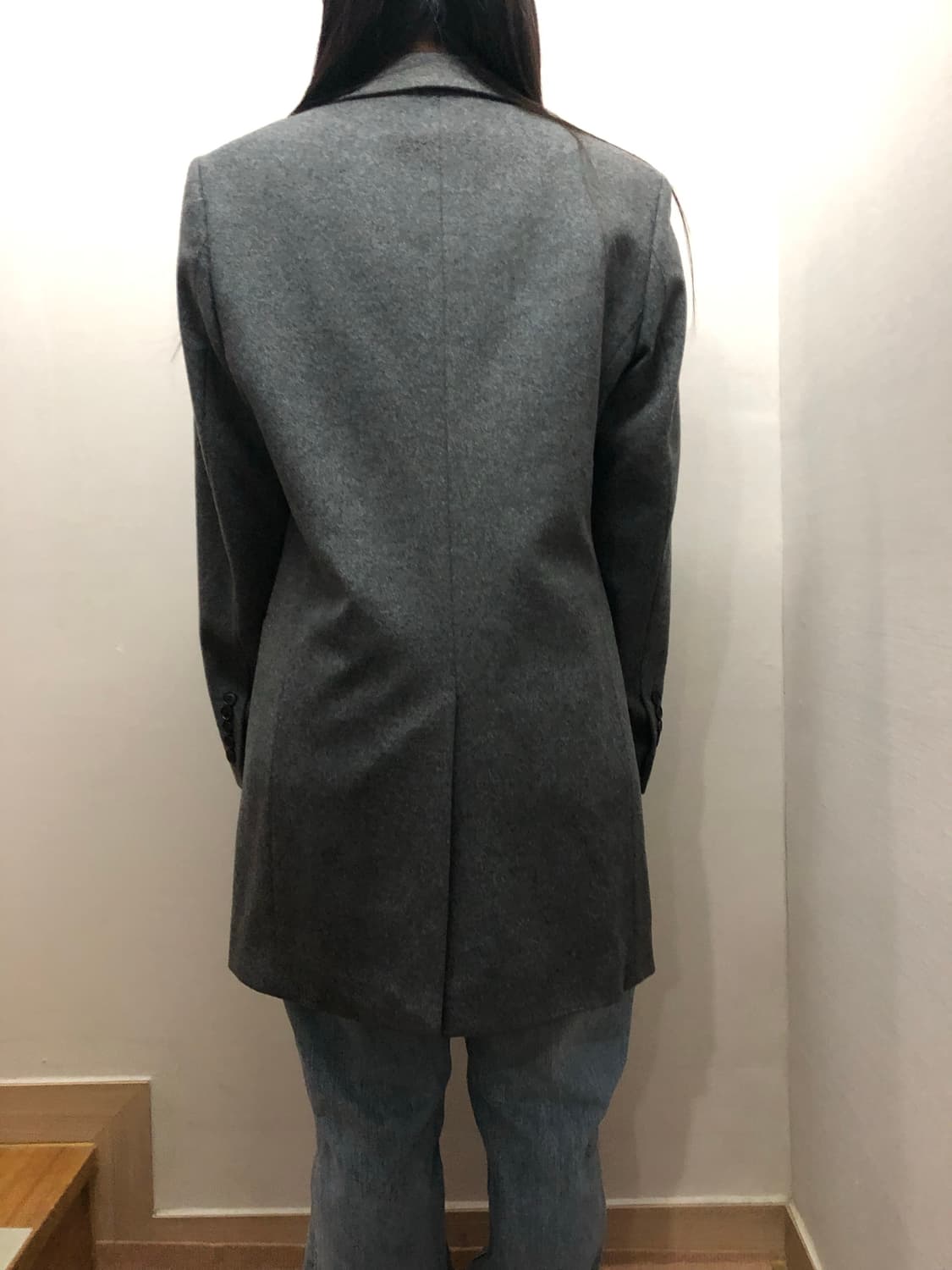 빈티지 그레이 울 하프 코트 상품이미지8