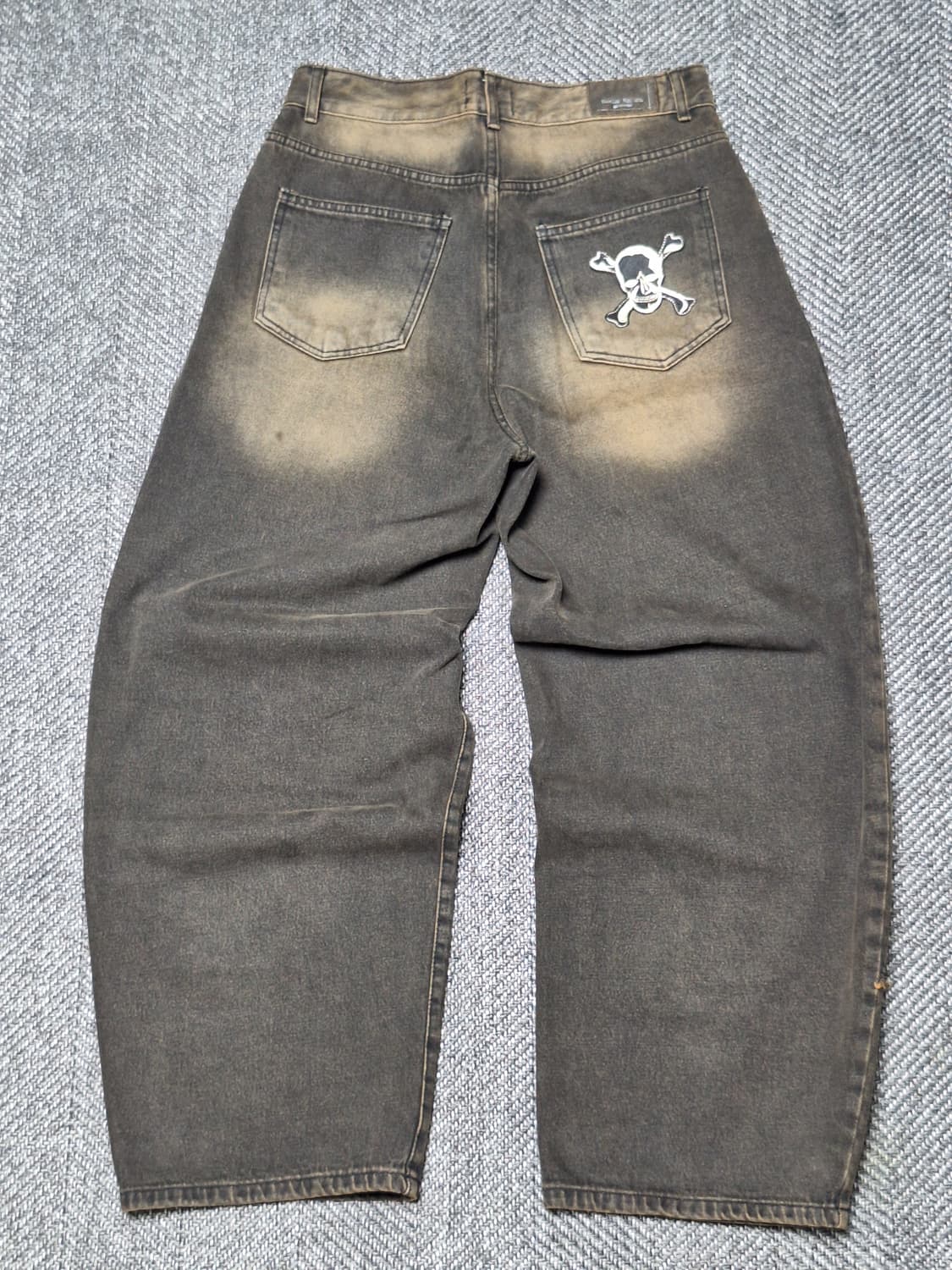 빈티지 제작 와이드 데님 데미지 팬츠 상품이미지1