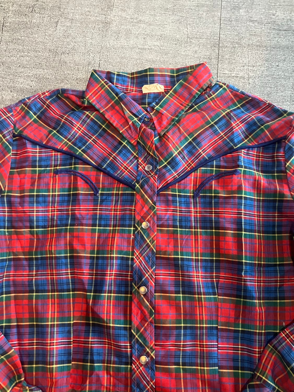 일본빈티지 Shuley 올드스쿨아메카지 혁오풍 웨스턴체크셔츠 상품이미지2