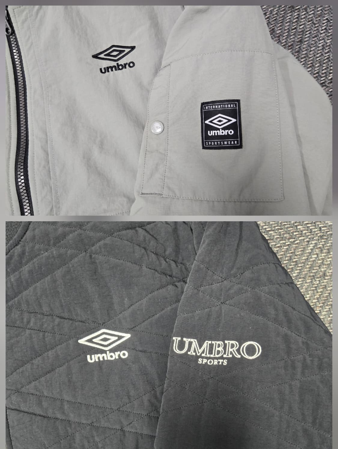 엄브로 24ss 공용 리버시블 퀼팅 패딩 봄버 자켓 양면 항공점퍼 상품이미지4