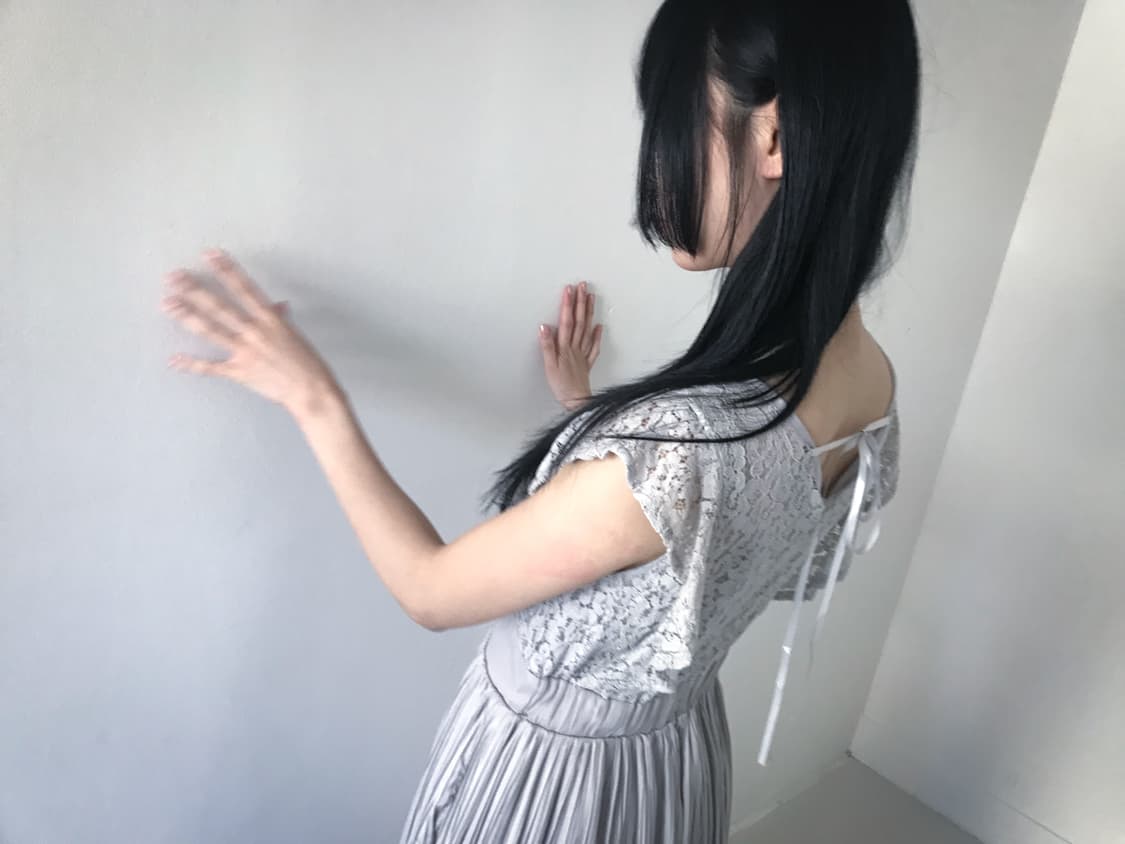 Back Ribbon Lace V Neck Dress 상품이미지2