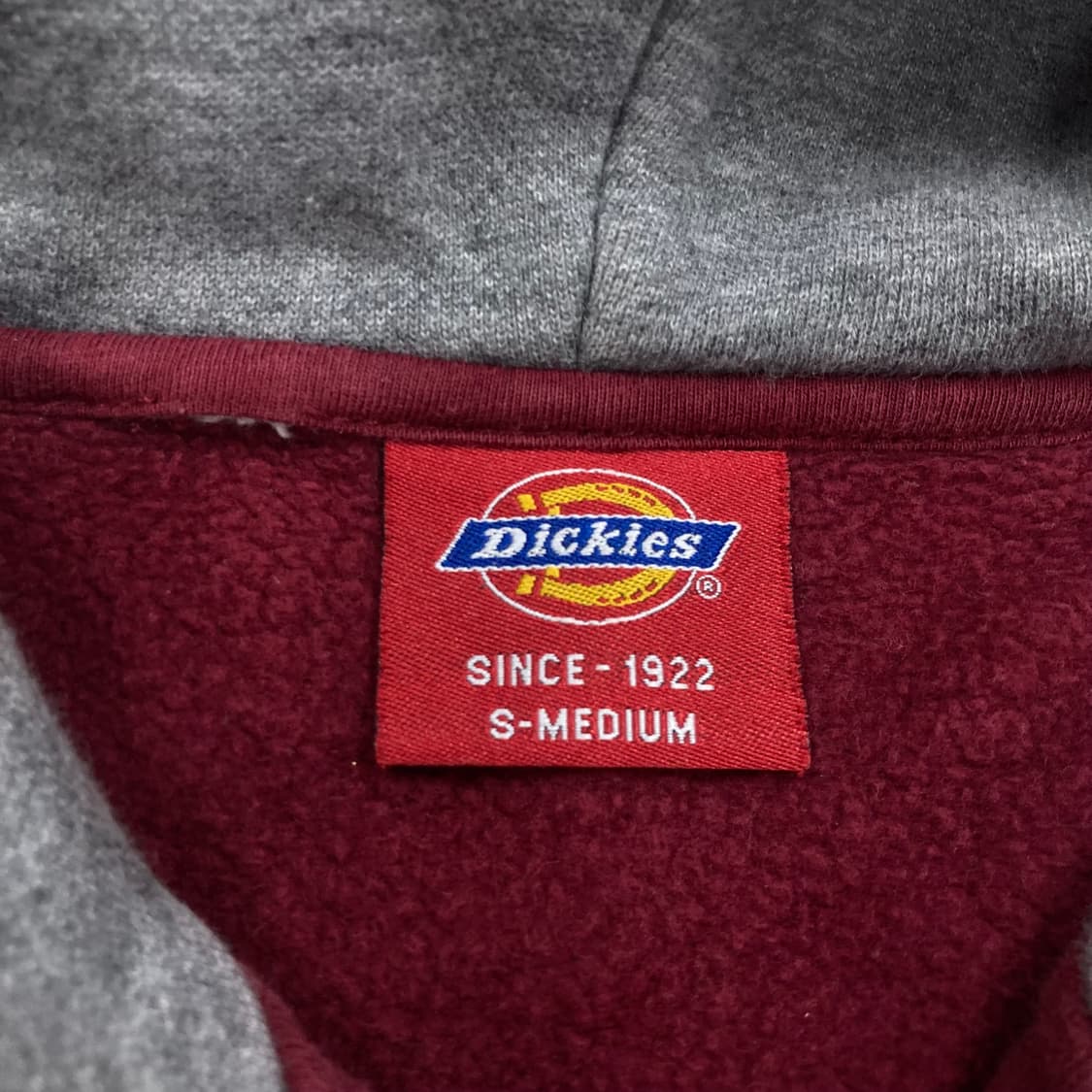 디키즈 버건디 믹스 컬러 스몰 로고 후드 집업 상품이미지3